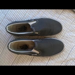 grey slip on vans